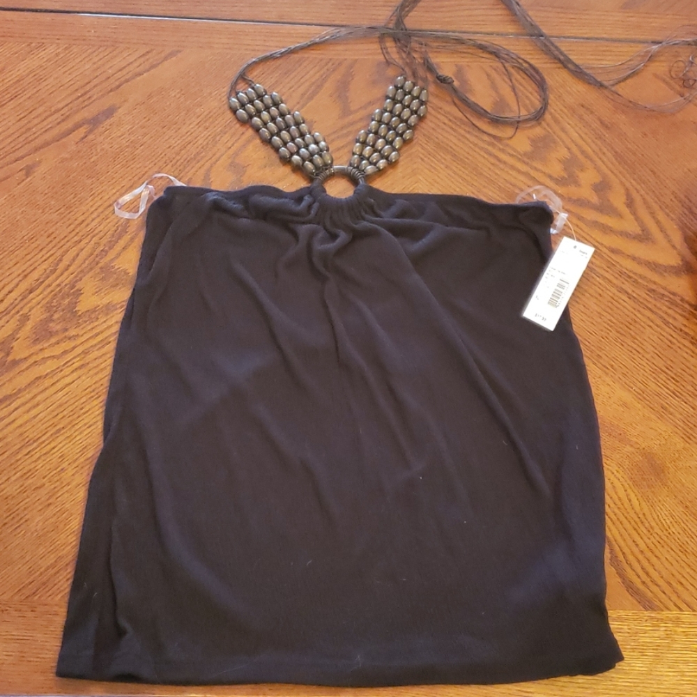 Hot tempered  tie back tub top black